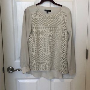 Beige Long Sleeve Banana Republic Top